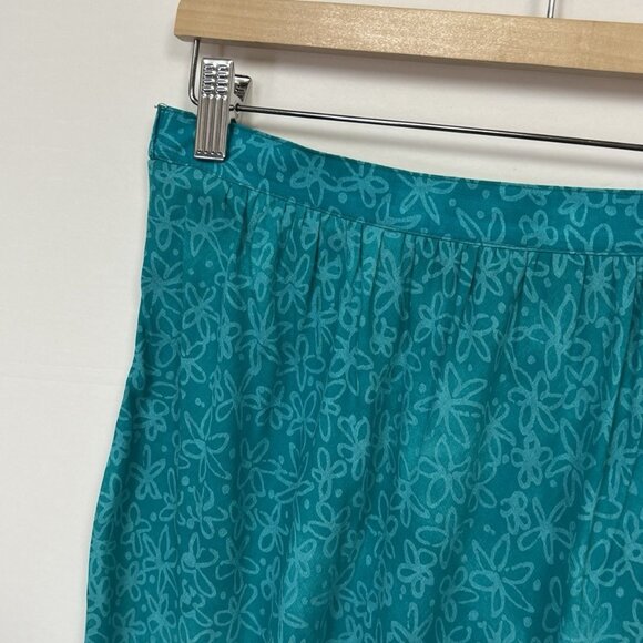 Carole Little Vintage Floral Skirt Set Size 8 Blue Turquoise Blazer - Picture 4 of 8